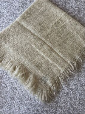 Soft Cream Fringe Throw Blanket - Home Accents Decor